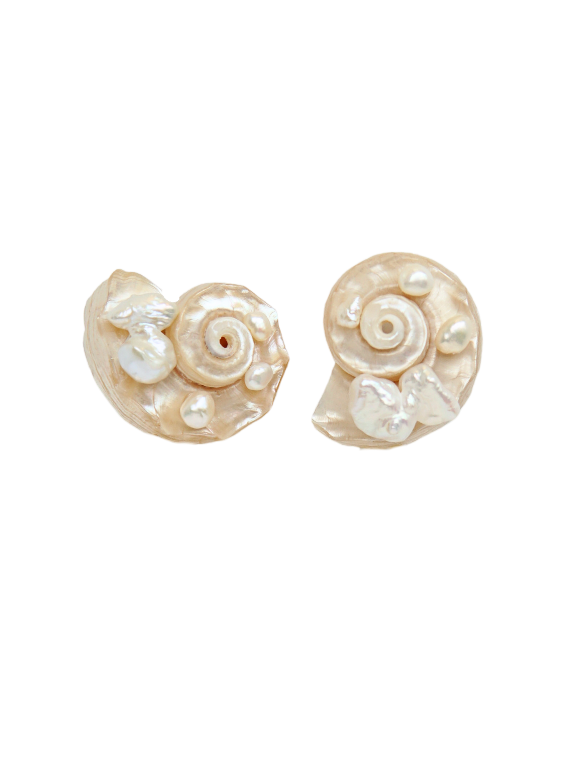 Pearl Dusted Shell Studs