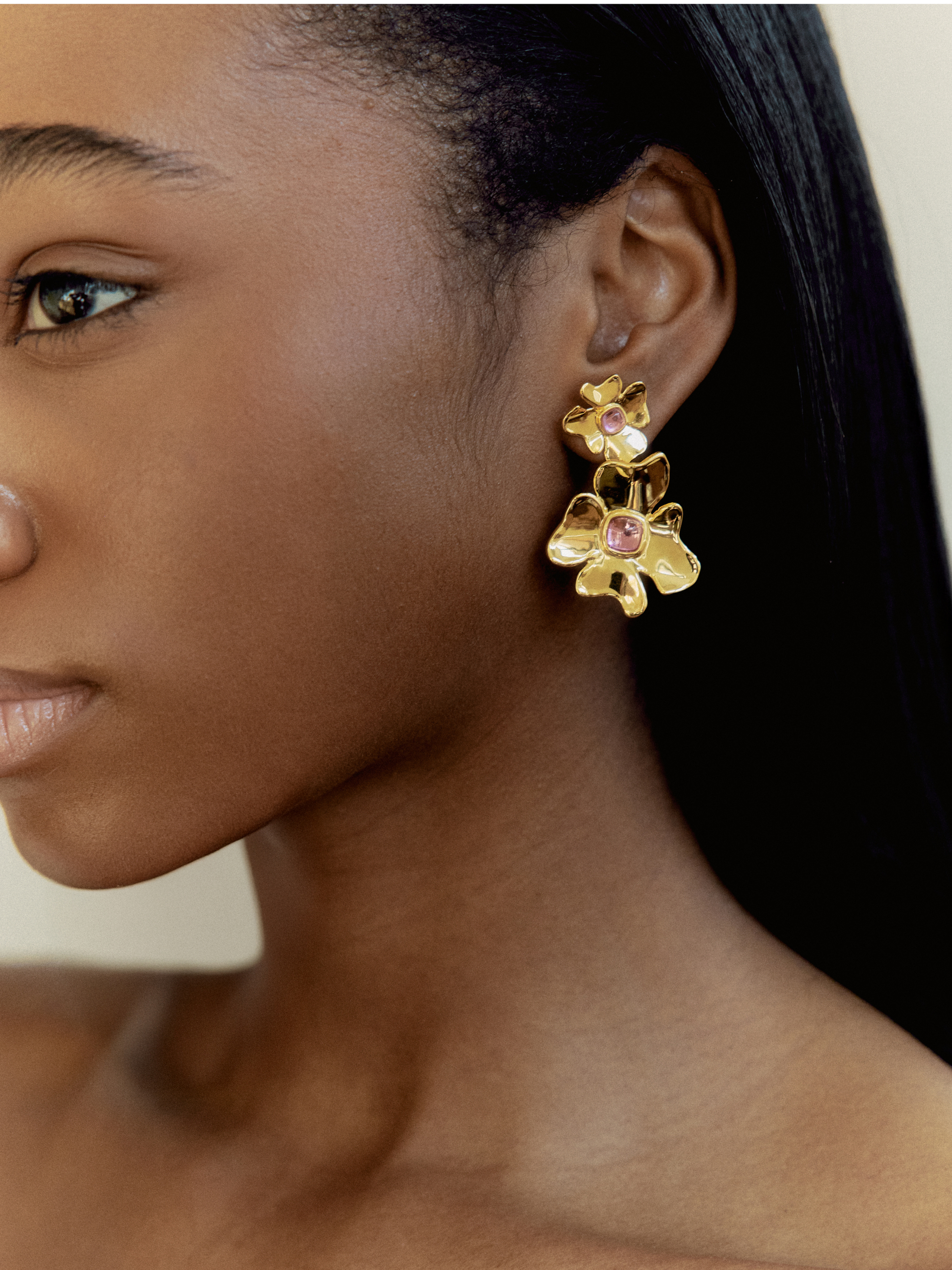 Pink Peonies Earrings