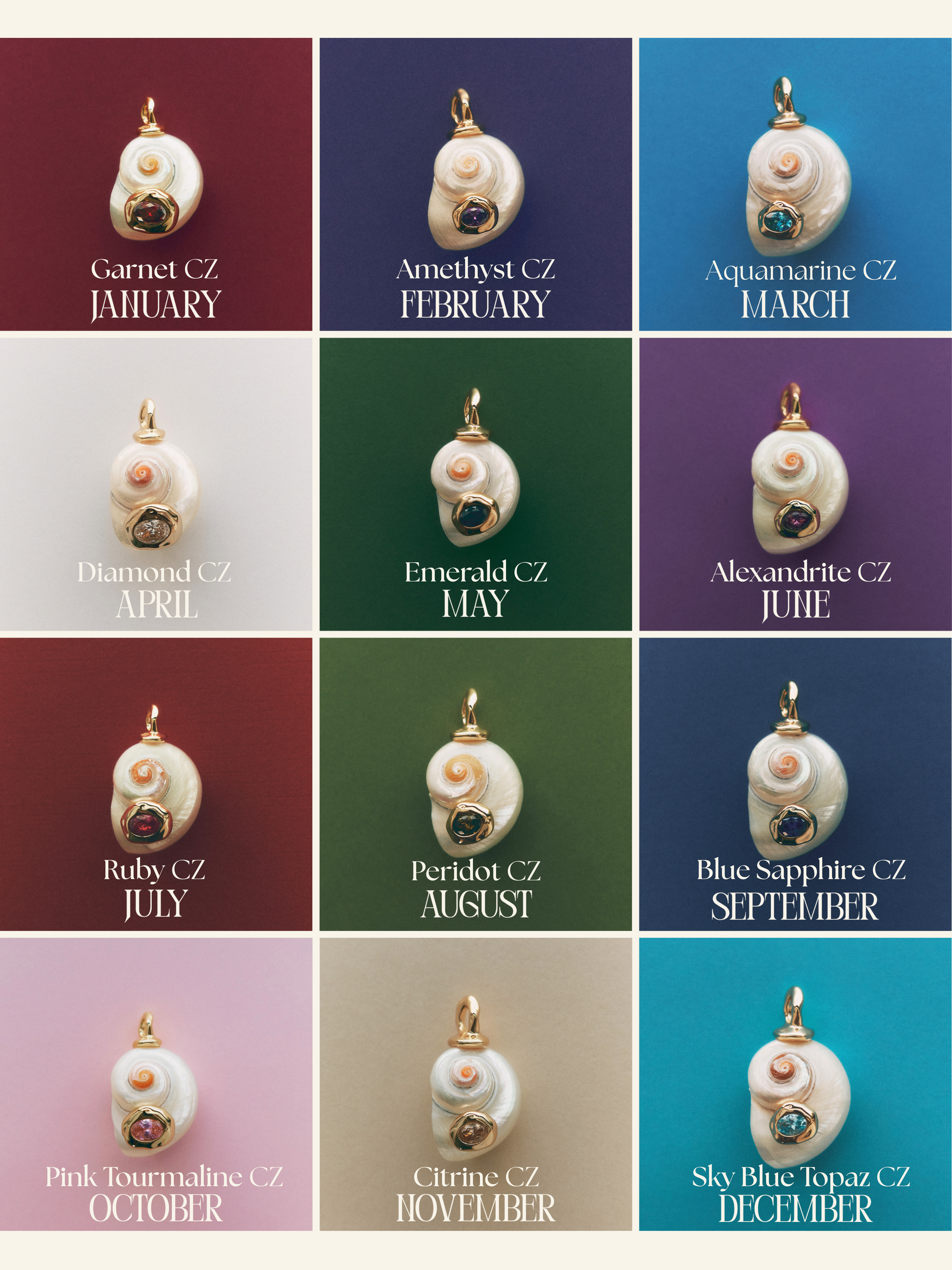 Birthstone Pendant style 4