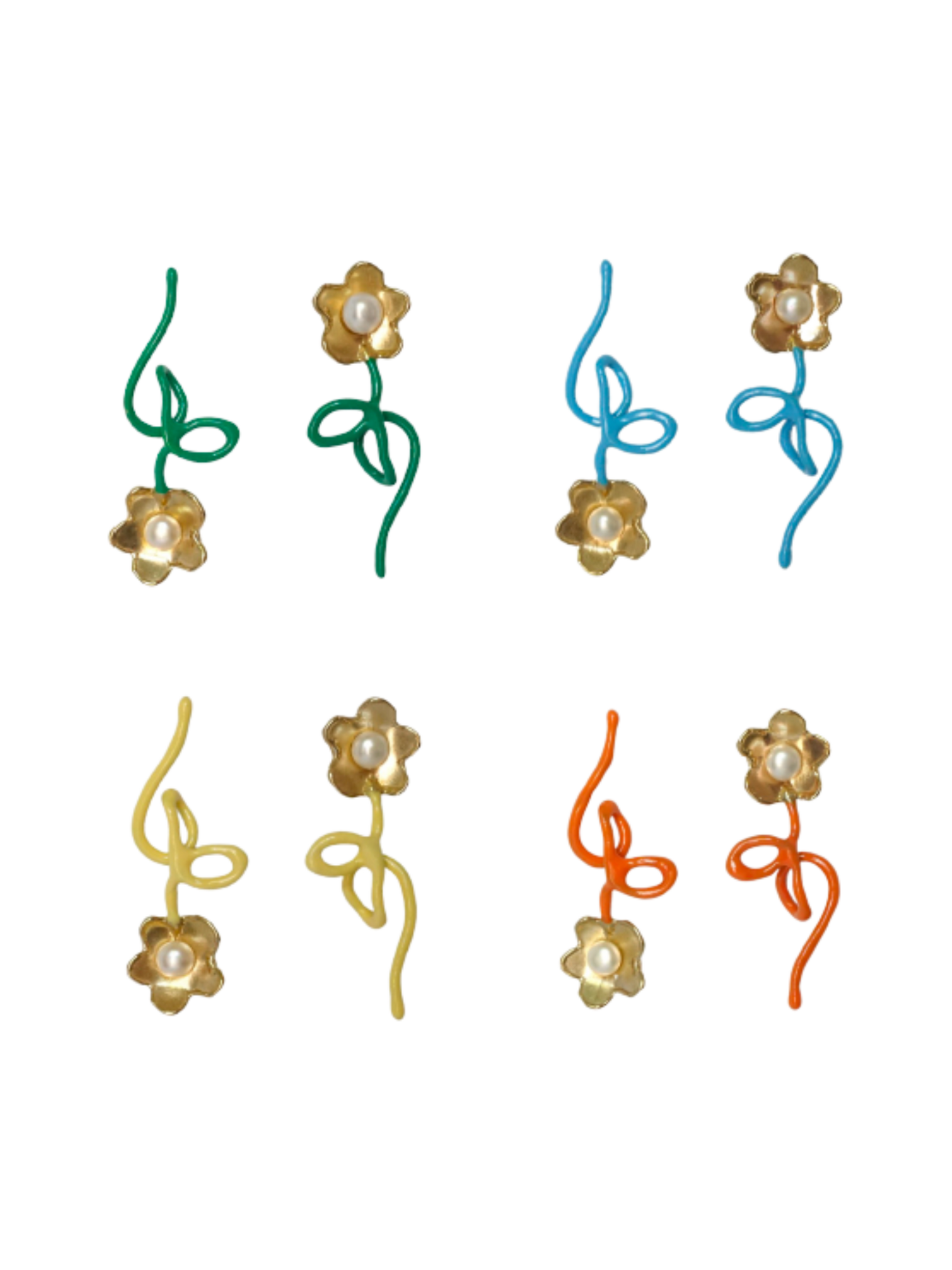 Colored Daisy Earrings